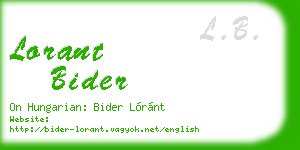 lorant bider business card