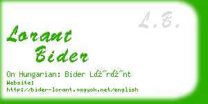 lorant bider business card